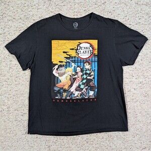Demon Slayer Character T-Shirt Mens X-Large Black Cotton Anime Graphic Tee